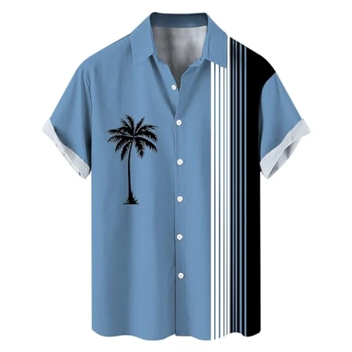 Mens Front Pocket Hawaiian Flower Shirts Casual Short Sleeve Button Down Beach Summer Shirts Baseball tee Shirt Men Polo Shirts for Men Adult 3XL White Tank top for Men Pack