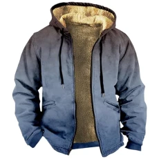 Mens Fuzzy Sherpa Jacket Long Sleeve Fleece Zip Up Coat Anime Hoodie V Neck Shirts for Men Pack Golf 1/4 Zip Pullover Men Boy Mom Hoodie with Pocket（2-Blue,Large）