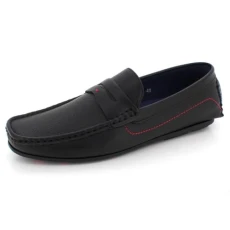 Mens Gents Casual Comfort Loafer Moccasins Cushioned Insole Office Work Black Shoes Size UK 9 EU 43