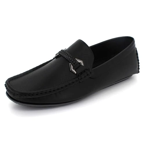 Mens Gents Comfort Casual Moccasins Loafer Cushioned Insole Office Work Black Shoes Size 10 UK 44 EU