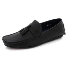 Mens Gents Comfort Casual Moccasins Loafer Cushioned Insole Work Office Black Shoes Size UK 9 EU 43