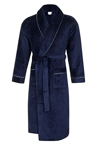 Mens Gents Full Length Velour Fleece Robe Dressing Gowns + Belt Robes Housecoat Boys Xmas Gift Present Size M