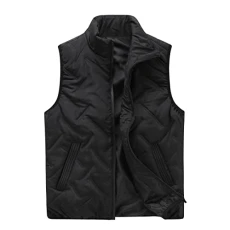 Mens Gilet Winter Casual Outdoor Quilted Body Warmer Lightweight Sleeveless Jacket Padded Puffer Coat Black M
