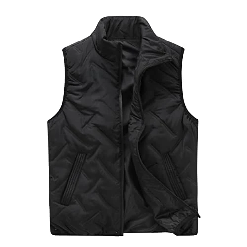 Mens Gilet Winter Casual Outdoor Quilted Body Warmer Lightweight Sleeveless Jacket Padded Puffer Coat Black M