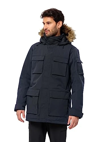 Mens Glacier Canyon Parka Jacket - Night Blue - L