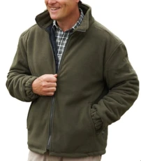Mens Glen Country Estate Quilt Lined Fleece Coat Olive L Mens Glen Country Estate Quilt Lined Fleece Coat Olive L