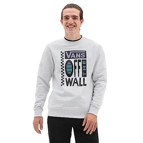 Men's Global Stack Crew Sweatshirt, White Heather, XXL