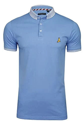 Mens Glover Polo T-Shirt Cotton Short Sleeved (Sky Blue Marl/Sky Blue Marl) M