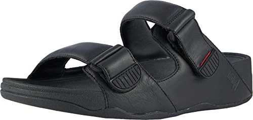 Men's Gogh Moc Slide in Leather Beach & Pool Shoes, Black, 11.5 UK