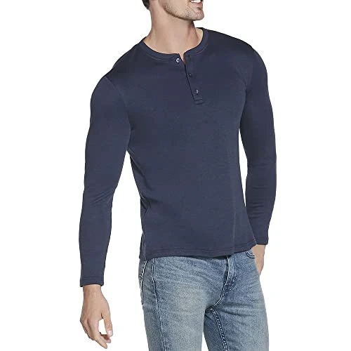 Men's GOKNIT Pique Henley T-Shirt, Navy, S