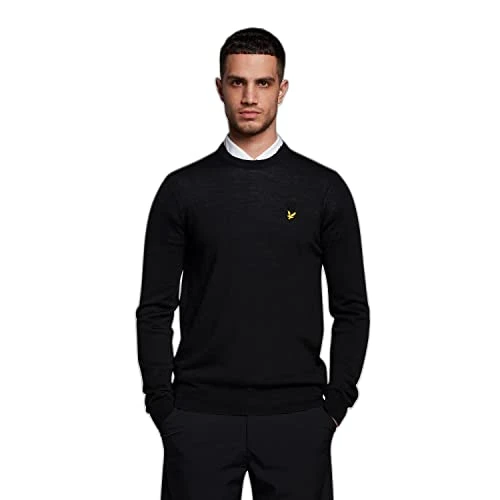 Mens Golf Crew Neck Jumper Jet Black XXL