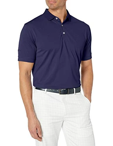 Men's Golf Short Sleeve Solid Ottoman Polo Shirt, Peacoat, 3X-Large