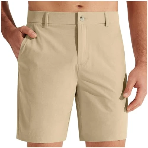 Mens Golf Shorts Regular Fit Suit Shorts Summer Bermuda Shorts Dry Fit Stretch Flat Front Chino Shor