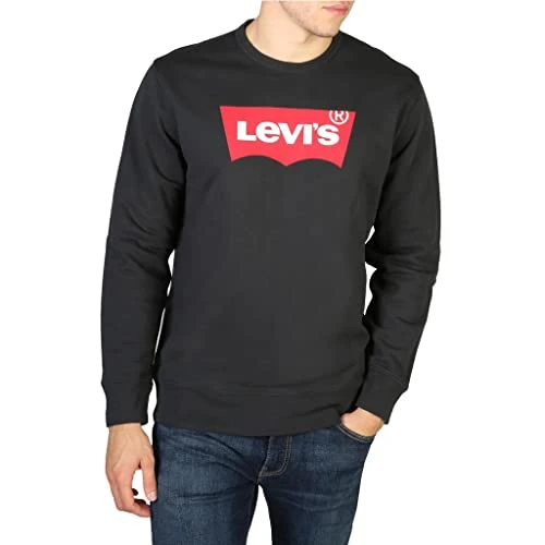 Men's Graphic Crewneck B Sweatshirt, Housemark Two Color Jet Black, L