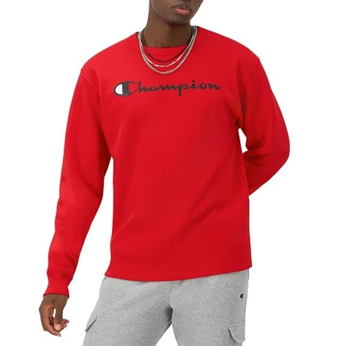 Men's Graphic Powerblend Fleece Crew Sweatshirt, Team Red Scarlet-y06794, M UK