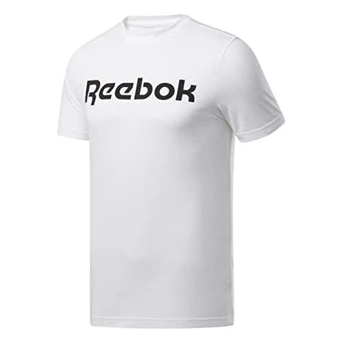 Men's Graphic Series Linear Logo T Shirt, White, S UK