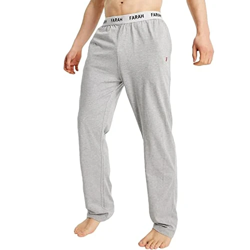 Mens Greshem Cotton Elasticated Waist Lounge Pants - Grey - XL
