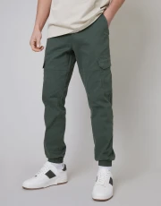 Men's Grey Jogger Style Cargo Trousers