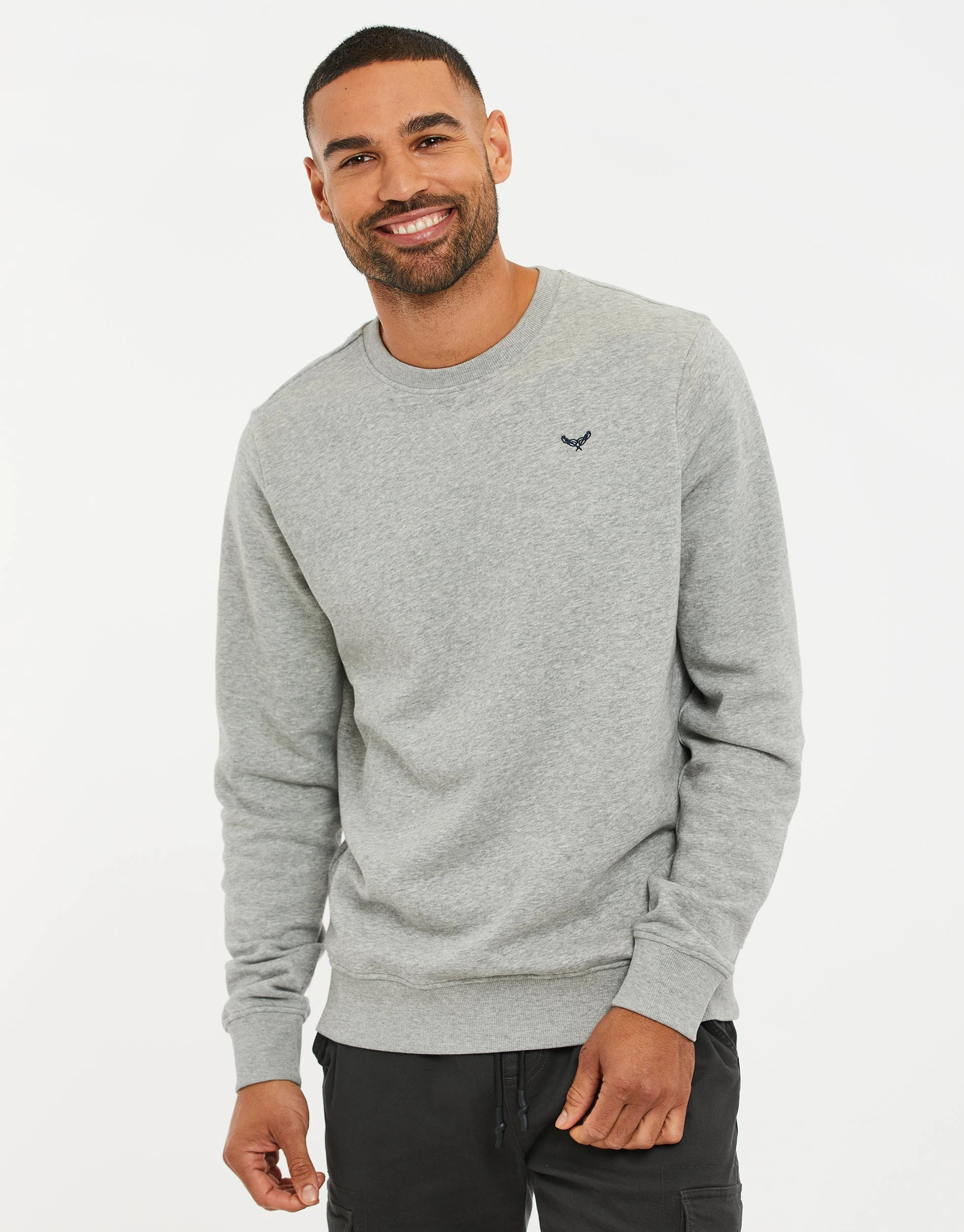 Men's Grey Marl Crew Neck Sweatshirt