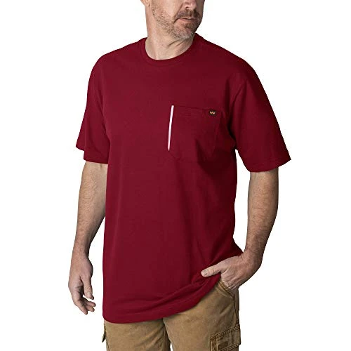 Men's Grit Heavyweight Short-Sleeve Cotton Work T-Shirt, Dark Red, Large