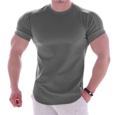 Men's Gym Premium Fitness Workout T-Shirt Mens Muscle fit T Shirts Short Sleeve Bodybuilding Athletic Shirts Tees White Tshirt Mens Muscle Shirt Summer Boxing T Shirt(Dark Gray,XL)
