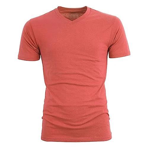 Men's Gym T-Shirts, Short Sleeve V-Neck T-Shirt for Men, Casual, Fashion, Spring/Summer, Solid Color T Shirts Men Slim Fit T-Shirts, V, XXL