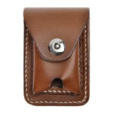 Men‘s Handmade Cigarette Lighter Holder Bag for Zippo Super Match Small Box Genuine Leather Cigarette Case (Brown) Men‘s Handmade Cigarette Lighter Holder Bag for Zippo Super Match Small Box Genuine Leather Cigarette Case (Brown)