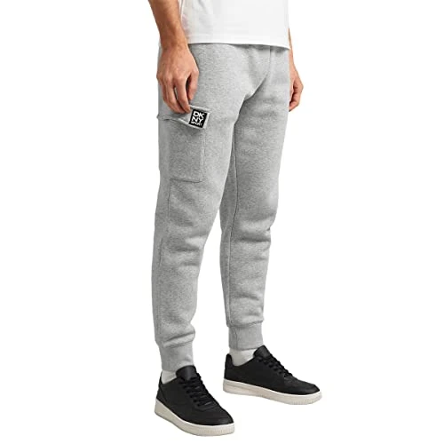 Mens Harlem Cargo Joggers Silver Marl L