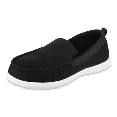 Men's Hatch Knit Boater Moccasin Slipper, Black, 10 UK Men's Hatch Knit Boater Moccasin Slipper, Black, 10 UK