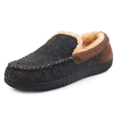 Men's Hearthfire Memory Foam Moc Slipper, Size 10 UK Men, Black