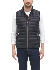 Men's Heavyweight Quilted Sherpa Hooded Parka Down Vest, Old Black, M Men's Heavyweight Quilted Sherpa Hooded Parka Down Vest, Old Black, M