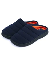 Men's Hebers Padded Mule Slippers with Hard Rubber Sole