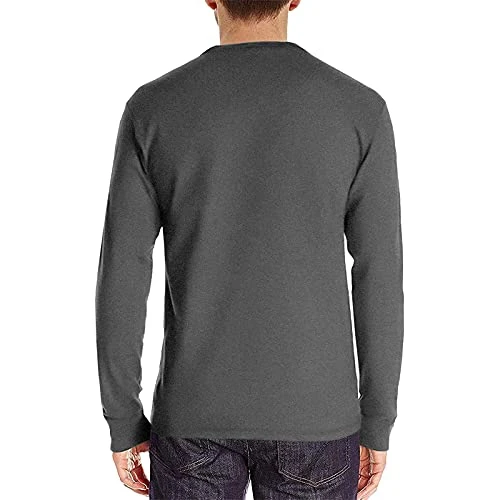 Men's Henley T-Shirts Long Sleeve Tops for Men Casual Shirts Cotton Button Crew Neck Round Neck Basi