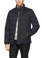 Men's Herringbone Quilted Jacket, Navy, Large Men's Herringbone Quilted Jacket, Navy, Large