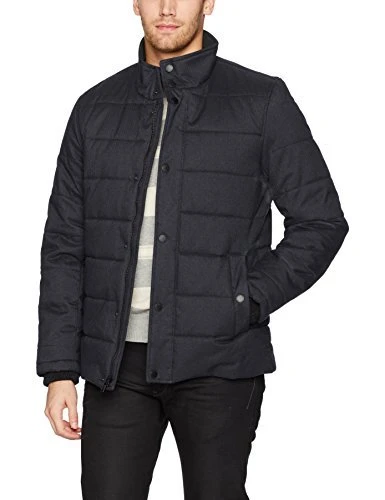 Men's Herringbone Quilted Jacket, Navy, Large