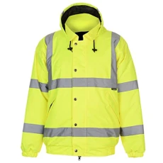 Mens Hi Vis Bomber Jacket Coat Top Water Resistant Yellow XL