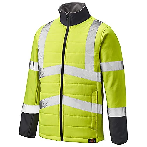 Men's HI Vis Loudon Jacket Work Utility Outerwear, Yellow/Navy, M