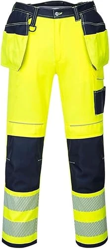 Mens Hi Vis Trousers Hi Viz Two Tone Jogging Bottoms Combat Work Holster Trousers Workwear Cargo Tro