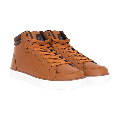 Mens High Top Ankle Trainers Boot Lace up Walking Padded Casual Shoes Brown UK 9