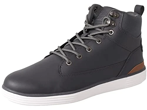 Mens High Top Flat Trainers Lace up Ankle Boots Shoes Grey 8