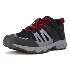 Mens Hiking Work Shoes Trekking Utility Sneakers Low-Top Outdoor-Anzo-Black Red-Size 7