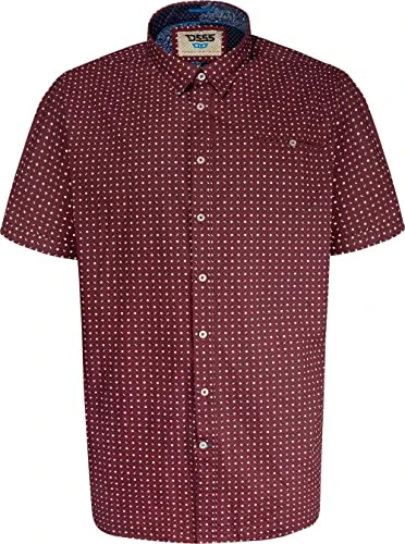 Men's Hillcrest Printed Button Down Collar Shirt in Burgundy 3XL