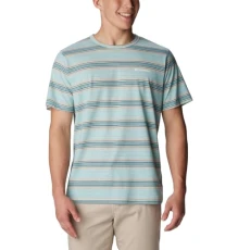 Men's Hills Printed Short Sleeve Tee T-Shirt, Spray Thistletown Stripe, 4X Tall