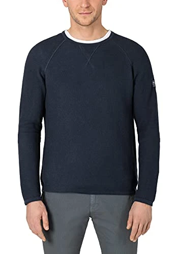 Men's Honeycomb Crewneck Pullover Sweater, Total Eclipse, L