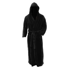 Mens Hooded Bath Robe, Mens Fleece Robe Plush Collar Shawl Bathrobe Mens Hooded Robe Plush Shawl Collar Robe House Coat Pyjamas Mens Robe Soft and Warm Long Sleeved Robe Coat Mens Loungewear Black