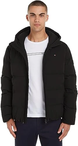 Men's Hooded Jacket for Transition Weather, Black (Black), M