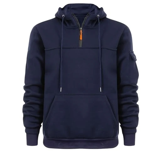 Mens Hoodies, Military Jacket Men, Full Zip Hooded Sweatshirt Tactical Hoodies for Men Uk Combat Jacket Casual Hoody with Multi Pockets Lightweight Cargo Coats for Outdoor Workout Gym Sports Running