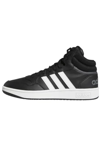 Men's Hoops 3.0 Mid Classic Vintage Shoes Trainers, Core Black FTWR White Grey Six, 8.5 UK