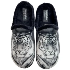 Men's House Slippers - Tiger - Winter - Comfortable - Original - Quality Assurance, grey, 9.5 UK