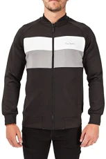 Mens Hudson Soft Touch Poly Tri Colour Design Bomber Jacket with Chest Embroidery Mens Hudson Soft Touch Poly Tri Colour Design Bomber Jacket with Chest Embroidery